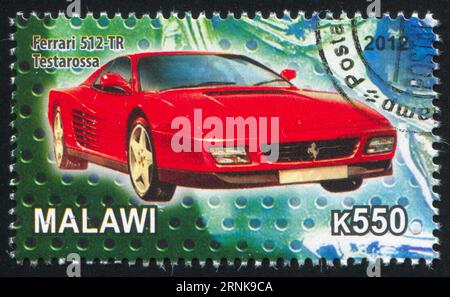 MALAWI - CA. 2012: Stempel von Malawi, zeigt Ferrari, ca. 2012 Stockfoto