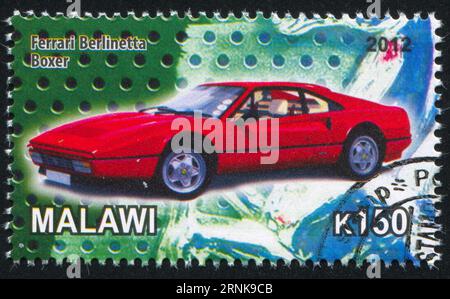 MALAWI - CA. 2012: Stempel von Malawi, zeigt Ferrari, ca. 2012 Stockfoto