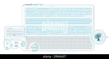 SCI-fi-Schnittstelle des Datendekodierungsprogramms. Stock Vektor