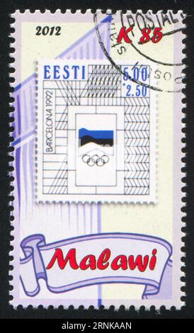 MALAWI - UM 2012: Stempel von Malawi, zeigt Flagge, um 2012 Stockfoto