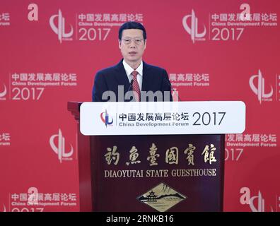 (170319) -- PEKING, 19. März 2017 -- der chinesische Vize-Premier Zhang Gaoli spricht bei der Eröffnungszeremonie des China Development Forum (CDF) 2017 in Peking, Hauptstadt Chinas, 19. März 2017. ) (Zyd) CHINA-BEIJING-ZHANG GAOLI-CDF (CN) WangxYe PUBLICATIONxNOTxINxCHN Peking 19. März 2017 der chinesische Vizepremierminister Zhang Gaoli spricht BEI der Eröffnungszeremonie des China Development Forum CDF 2017 in Peking Hauptstadt Chinas 19. März 2017 ZYD China Beijing Zhang Gaoli CDF CN WangXYe PUICATIOxCHINxCHN Stockfoto