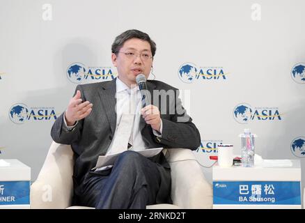 (170324) -- BOAO, 24. März 2017 -- Ba Shusong, Chief China Economist von Hong Kong Exchanges and Clearing Limited, spricht auf der Sitzung der Redesign Financial Regulation: Protecting the Whole während der Boao Forum for Asia Annual Conference 2017 in Boao, Provinz Hainan in Südchina, 24. März 2017. ) (zhs) CHINA-BOAO-FORUM-FINANCIAL REGULATION (CN) YangxGuanyu PUBLICATIONxNOTxINxCHN Boao 24. März 2017 BA Shusong Chief China Economist of Hong Kong Exchanges and Clearing Limited spricht AUF der Sitzung zur Neugestaltung der Finanzregelung, die das ganze während des Boao-Forums für Asien A schützt Stockfoto