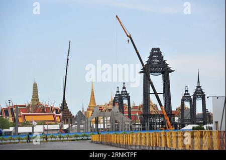 (170419) -- BANGKOK, 19. April. 2017 -- Foto vom 19. April 2017 zeigt die Baustelle des Krematoriums für den verstorbenen König Bhumibol Adulyadej in Bangkok, Thailand. Die Einäscherungszeremonie des verstorbenen thailändischen Königs Bhumibol Adulyadej, der im Oktober 2016 starb, wird laut lokalen Medien am Oktober 2017 stattfinden. ) (rh) THAILAND-BANGKOK-KING-BHUMIBOL-CREMATION RachenxSageamsak PUBLICATIONxNOTxINxCHN Bangkok April 19 2017 Foto aufgenommen AM 19. April 2017 zeigt die Baustelle der Krematory für den verstorbenen König Bhumibol Adulyadej im thailändischen Bangkok Land die Kremationszeremonie Stockfoto