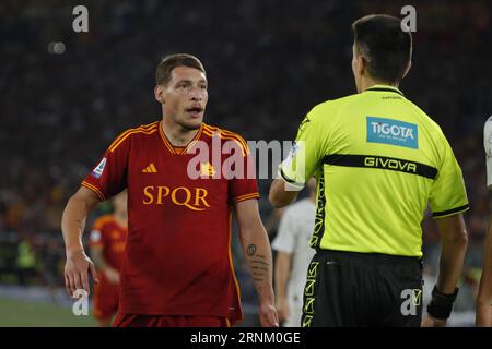 Rom, Italien. September 2023. 11 während des Spiels AS Roma vs AC Mailand, italienische Fußballserie A in Rom, Italien, 01. September 2023 Credit: Independent Photo Agency/Alamy Live News Stockfoto