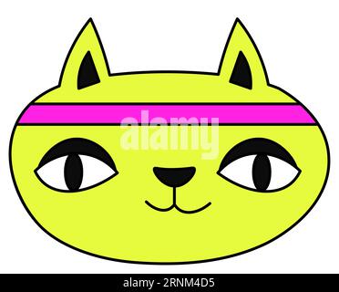 Katzenfigur mit Kopfband, Portrait von Kitty Stock Vektor