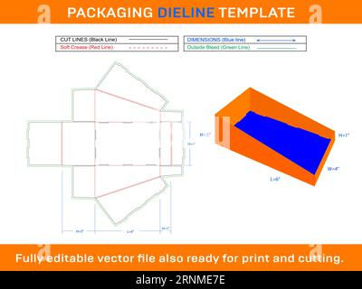 Stanzlinienvorlage für selbstsichernde Gegenkästen Stock Vektor