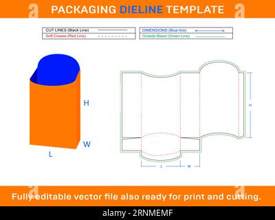 French Fry Box, Party favour Box, Stanzvorlage SVG, Ai, EPS, PDF, DXF, JPG, PNG-Datei Stock Vektor