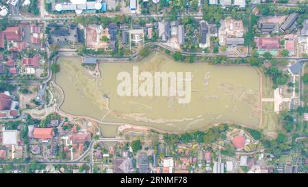 Luftaufnahme der Miniatur Indonesiens Karte, Taman Mini Indonesia Indah, Asien. Jakarta, Indonesien, 2. September 2023 Stockfoto