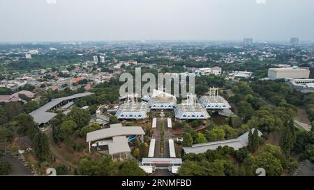 Luftaufnahme des Taman Mini Indonesia Indah, Asien. Jakarta, Indonesien, 2. September 2023 Stockfoto