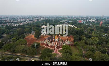 Luftaufnahme des Taman Mini Indonesia Indah, Asien. Jakarta, Indonesien, 2. September 2023 Stockfoto