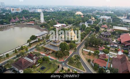 Luftaufnahme des Taman Mini Indonesia Indah, Asien. Jakarta, Indonesien, 2. September 2023 Stockfoto