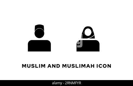 Islam Person oder Menschen Ikonenvektor. Avatar muslimisches und muslimisches Symbol. Stock Vektor