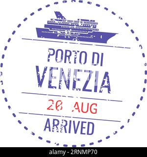 Rundreisestempel. Grunge internationales Visumzeichen Stock Vektor