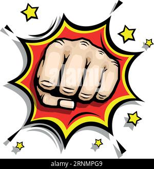 Stanzfaustemblem. Comic Boom Cloud-Logo Stock Vektor