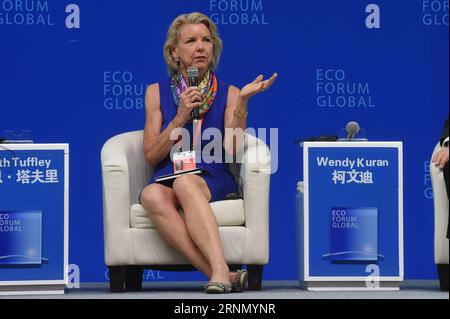 (170617) -- GUIYANG, 17. Juni 2017 -- Wendy Kuran, Associated Vice President for Business Development: Duke Kunshan University and China, spricht bei einer Diskussionsrunde bei der Eröffnungszeremonie des Eco Forum Global Guiyang Symposiums 2017 in Guiyang, der Hauptstadt der südwestchinesischen Provinz Guizhou, am 17. Juni 2017. Das Forum wurde am Samstag in Guiyang eröffnet. ) (zhs) CHINA-GUIYANG-ECOLOGY-FORUM (CN) OuxDongqu PUBLICATIONxNOTxINxCHN Guiyang 17. Juni 2017 Wendy Kuran Associated Vice President for Business Development Duke Kunshan University und China sprechen BEI einer Diskussionssitzung BEI der EröffnungszeremCity Stockfoto