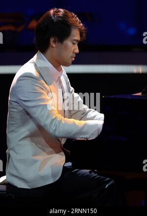 Monte Carlo, Monaco. August 2023 31. Der Pianist Bruce Liu tritt während des UEFA European Club Football Season Kick Off - Monaco auf. Bilddatum: 31. August 2023. Auf dem Bild sollte stehen: Jonathan Moscrop/Sportimage Credit: Sportimage Ltd/Alamy Live News Stockfoto