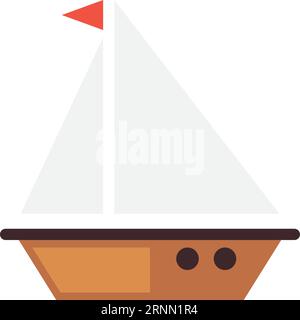 Symbol für Segelboot flach. Symbol für Yachtkreuzfahrt Stock Vektor