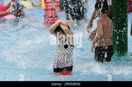 (170701) -- TAIPEI, 1. Juli 2017 -- Kinder spielen mit Wasser während des Taipei Wasserfestivals im Wasserpark von Taipei, Südostchinas Taiwan, 1. Juli 2017. Das am Samstag begonnene Festival soll durch wasserfreundliche Einrichtungen und Aktivitäten das Bewusstsein für die Bedeutung von Gesundheit und Ökosystemen schärfen. ) (zhs) CHINA-TAIPEI-SUMMER-WATER FESTIVAL (CN) ZHOUxMI PUBLICATIONxNOTxINxCHN Taipei 1. Juli 2017 Kinder spielen mit Wasser während des Taipei Water Festivals im Wasserpark von Taipei Südostchina S TAIWAN 1. Juli 2017 das Festival, das AM Samstag begann, soll erhöht werden Stockfoto