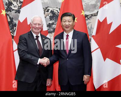 (170713) -- PEKING, 13. Juli 2017 -- der chinesische Präsident Xi Jinping trifft sich mit dem kanadischen Generalgouverneur David Johnston in Peking, Hauptstadt Chinas, 13. Juli 2017. ) (zhs) CHINA-KANADA-XI JINPING-DAVID JOHNSTON-MEETING (CN) DingxLin PUBLICATIONxNOTxINxCHN 170713 Peking 13. Juli 2017 der chinesische Präsident Xi Jinping trifft mit dem kanadischen Generalgouverneur David Johnston in Peking Hauptstadt Chinas 13. Juli 2017 zhs China Kanada Xi Jinping David Johnston Meeting CN DingxLin PUBLATIONxNOTxCHINxCHN Stockfoto