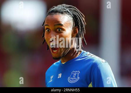 Bramall Lane, Sheffield, Großbritannien. September 2023. Premier League Football, Sheffield United gegen Everton; Youssef Chermiti aus Everton während des Vorspiels Credit: Action Plus Sports/Alamy Live News Stockfoto