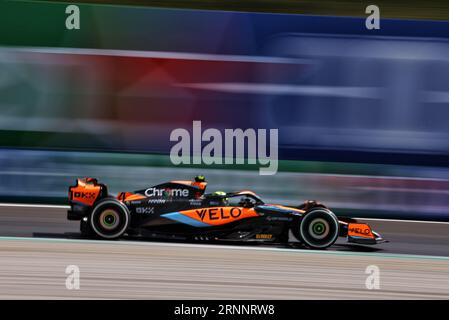 Monza, Italien. September 2023. Lando Norris (GBR) McLaren MCL60. Formel-1-Weltmeisterschaft, großer Preis von Italien, Rd 15, Samstag, 2. September 2023. Monza Italien. Quelle: James Moy/Alamy Live News Stockfoto
