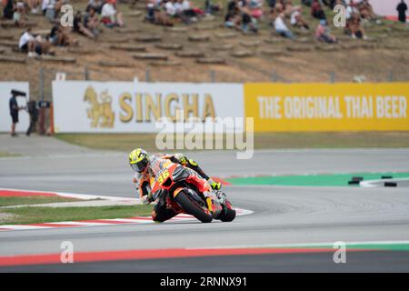 Barcelona, Spanien. September 2023. 36 Joan mir Repsol Honda Team während der MotoGP Gran Premi Monster Energy de Catalunya Qualifying Samstag, 1.-2. September 2023, auf dem Circuit de Barcelona-Catalunya in Barcelona, Spanien. Quelle: Unabhängige Fotoagentur/Alamy Live News Stockfoto