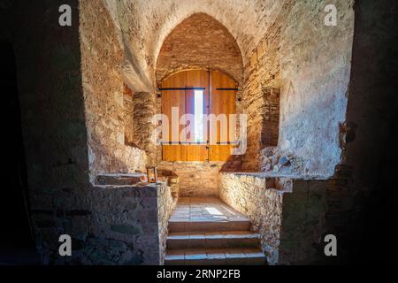 Wohnzimmer des Ordensmeisters in Cesis Castle Westturm - Cesis, Lettland Stockfoto