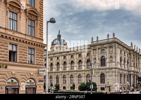 Das Kunsthistorische Museum an der Museumsstraße in Wien Stockfoto