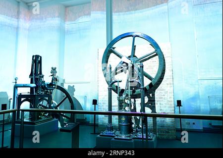 Wien, Österreich. Die Dampfmaschinengalerie im Technischen Museum Wien Stockfoto