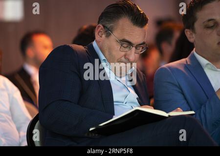 UTRECHT - Richard de Mos während eines Interesstreffens der Niederlande (BVNL) im Vorfeld der Parlamentswahlen. ANP JEROEN JUMELET netherlands Out - belgium Out Credit: ANP/Alamy Live News Stockfoto