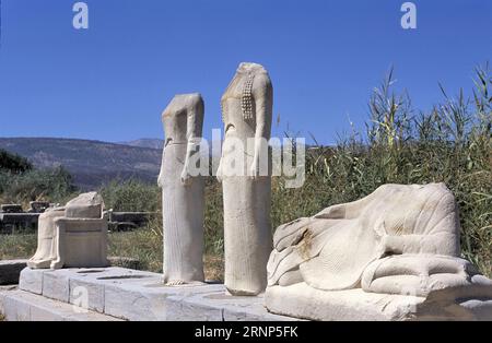 Ausgrabungsstätte Heraion, Heimat des Tempels von Hera, der Mutter der Götter, Insel Samos, nordägäische Inseln, Griechenland, Europa. Dies ist ein UNESCO-Weltkulturerbe Stockfoto