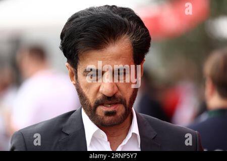 Monza, Italien. September 2023. Mohammed Ben Sulayem, vorsitzender der FIA, während des letzten Trainings für den F1 Grand Prix von Italien im Autodromo Nazionale am 2. September 2023 in Monza, Italien. Credit: Marco Canoniero/Alamy Live News Credit: Marco Canoniero/Alamy Live News Stockfoto