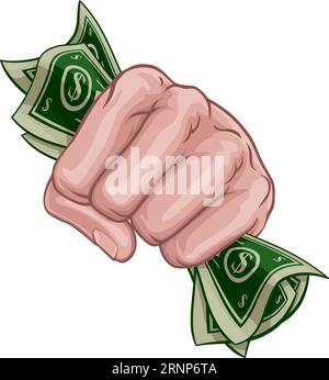 Money Cash Fist Hand Comic Pop Art Cartoon Stock Vektor