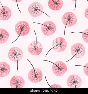 Nahtloses, abstraktes Muster aus Aquarellblumen. Rosafarbener Blumenhintergrund. Stock Vektor