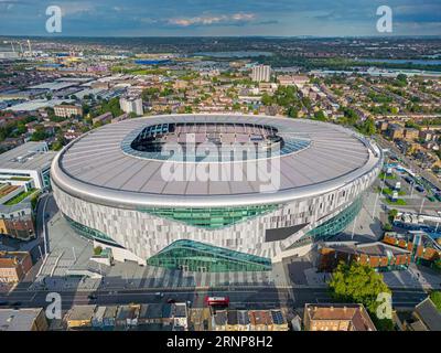 London. Vereinigtes Königreich. Luftbild des Tottenham Hotspur Stadions. August 2023. Stockfoto