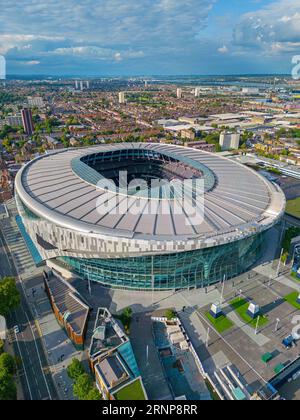 London. Vereinigtes Königreich. Luftbild des Tottenham Hotspur Stadions. August 2023. Stockfoto