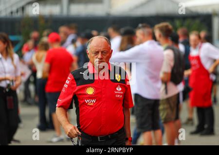 Frederic Vasseur (FRA) - Scuderia Ferrari Team Principal während des freien Trainings am Samstag den 2 September 2023 FORMEL 1 PIRELLI GRAN PREMIO D’ITALIA 2023 - Stockfoto