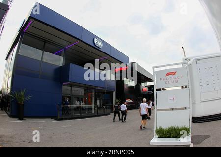 FIA Hospitality während des freien Trainings am Samstag, 2. September 2023 FORMEL 1 PIRELLI GRAN PREMIO D’ITALIA 2023 - 1. September bis 3. September Monza, MB, ITALIEN Stockfoto