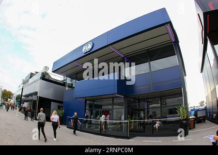 FIA Hospitality während des freien Trainings am Samstag, 2. September 2023 FORMEL 1 PIRELLI GRAN PREMIO D’ITALIA 2023 - 1. September bis 3. September Monza, MB, ITALIEN Stockfoto