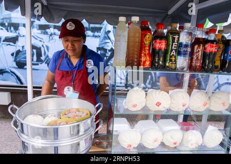 (170829) -- HO CHI MINH CITY, 29. Aug. 2017 -- Foto aufgenommen am 29. Aug. 2017 zeigt einen Imbissstand in der Street Food Area in der Nguyen Van Chiem Street in Ho Chi Minh City, Vietnam. Die vietnamesische Stadt Ho Chi Minh hat zwei Straßenrestaurants auf den Gehwegen der Nguyen Van Chiem Straße und dem Bach Tung Diep Park im Distrikt 1 der Stadt eingerichtet. )(yk) VIETNAM-HO CHI MINH CITY-STREET FOOD AREA HoangxThixHuong PUBLICATIONxNOTxINxCHN Ho Chi Minh City Aug 29 2017 Foto aufgenommen AM 29 2017. August zeigt einen Food Stall im Street Food Bereich AUF der Nguyen van Chiem Street in Ho Chi City Vietnam S Ho Chi Min Stockfoto