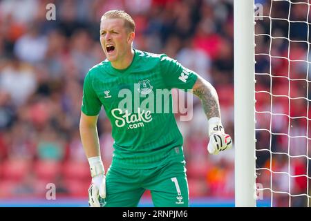 Bramall Lane, Sheffield, Großbritannien. September 2023. Premier League Football, Sheffield United gegen Everton; Jordan Pickford von Everton Credit: Action Plus Sports/Alamy Live News Stockfoto