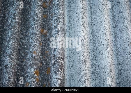 Altes und etwas rostiges Zinndach Stockfoto