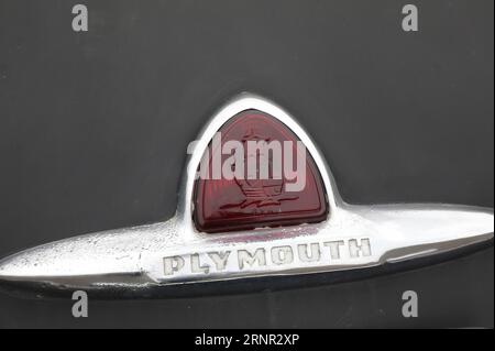 plymouth-Abzeichen Stockfoto