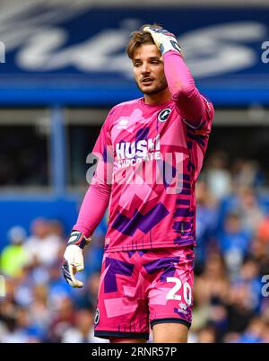 September 2023; St Andrews, Birmingham, West Midlands, England; EFL Championship Football, Birmingham City versus Millwall; Matija Sarkic of Millwall Stockfoto