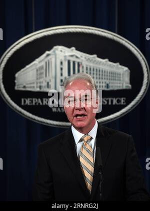 (170929) -- WASHINGTON, 29. Sept. 2017 -- Aktenfoto vom 13. Juli 2017 zeigt den US-Gesundheitsminister Tom Price, der auf einer Pressekonferenz im US-Justizministerium in Washington D.C., den Vereinigten Staaten, sprach. Der US-Gesundheitsminister Tom Price trat am 29. September zurück, sagte das Weiße Haus. U.S.-WASHINGTON D.C.-HEALTH AND HUMAN SERVICES SECRETARY-RESIGNATION-FILE YINXBOGU PUBLICATIONXNOTXINXCHN Stockfoto