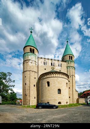 Collegiate Church of St. Cyriakus, Gernrode, Harz, Sachsen-Anhalt, Deutschland Stockfoto