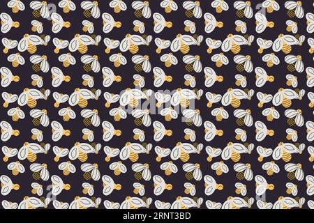 Vektor-Karikaturbiene nahtloser Musterhintergrund Stock Vektor