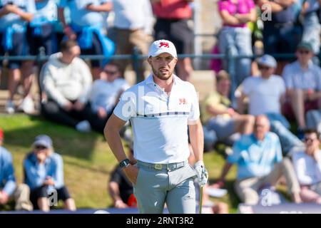 St. Andrews, Schottland. September 2023. Irlands Alex Maguire in der ersten Runde der Einzelspiele. Stockfoto