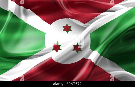 Burundi-Flagge – Realistische Wehende Stoffflagge Stockfoto