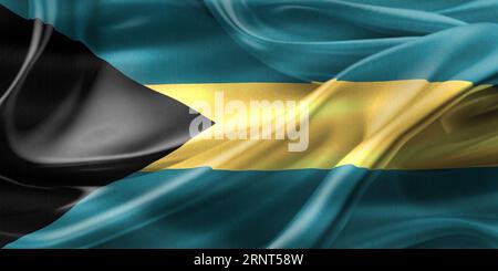 Bahamas-Flagge - Realistische Wehende Stoffflagge Stockfoto